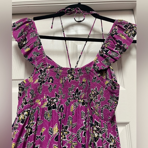 Loft Hibiscus Ruffle Midi Halter Dress Size 0 - Picture 6 of 9